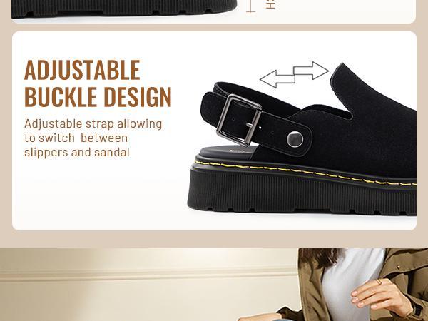 Women's Clogs Shoes with Back Strap Comfortable Latex Footbed Slip-On Adjustable Slingback Mules Zapatos para Mujer