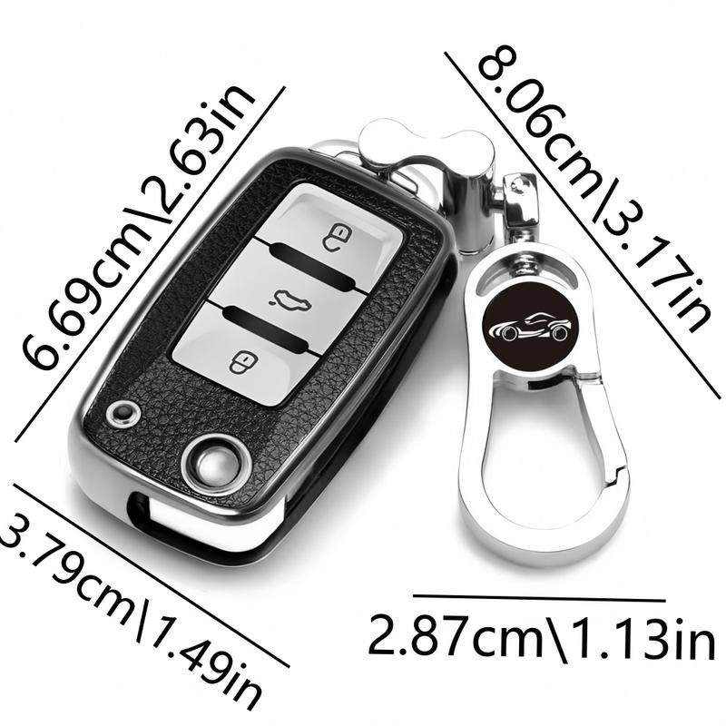 1 Count Key Protector for Volkswagen for VW for Magotan for MK6 for Passat for Touran for Bora for Golf 4 3 5 6 for Tiguan for Jetta for Lavida for Skoda for Octavia, Car Key Case Cover, Car Key Accessory