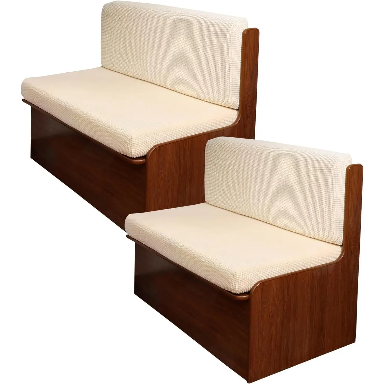 RV Dinette Cushion Covers - Stretch Camper Cushions Replacement Couch Cushion Slipcovers (Washable Loveseat Slipcovers for Travel Trailer Couch, 2 Backrest & 2 Bench Covers, Beige)