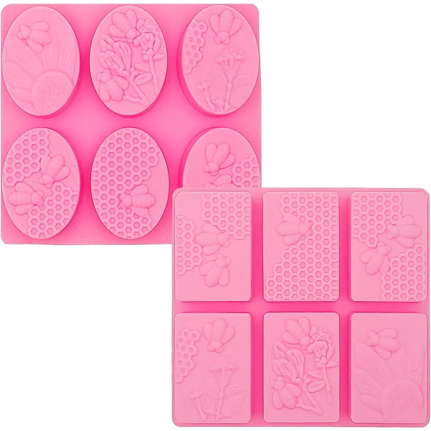 2 count  Soap Molds  Honey  Molds Cake Molds Beehive  Mold Set for   DIY Candle Baking Tray Bars Wax Melts Beeswax Tool (, 2 Shapes)
