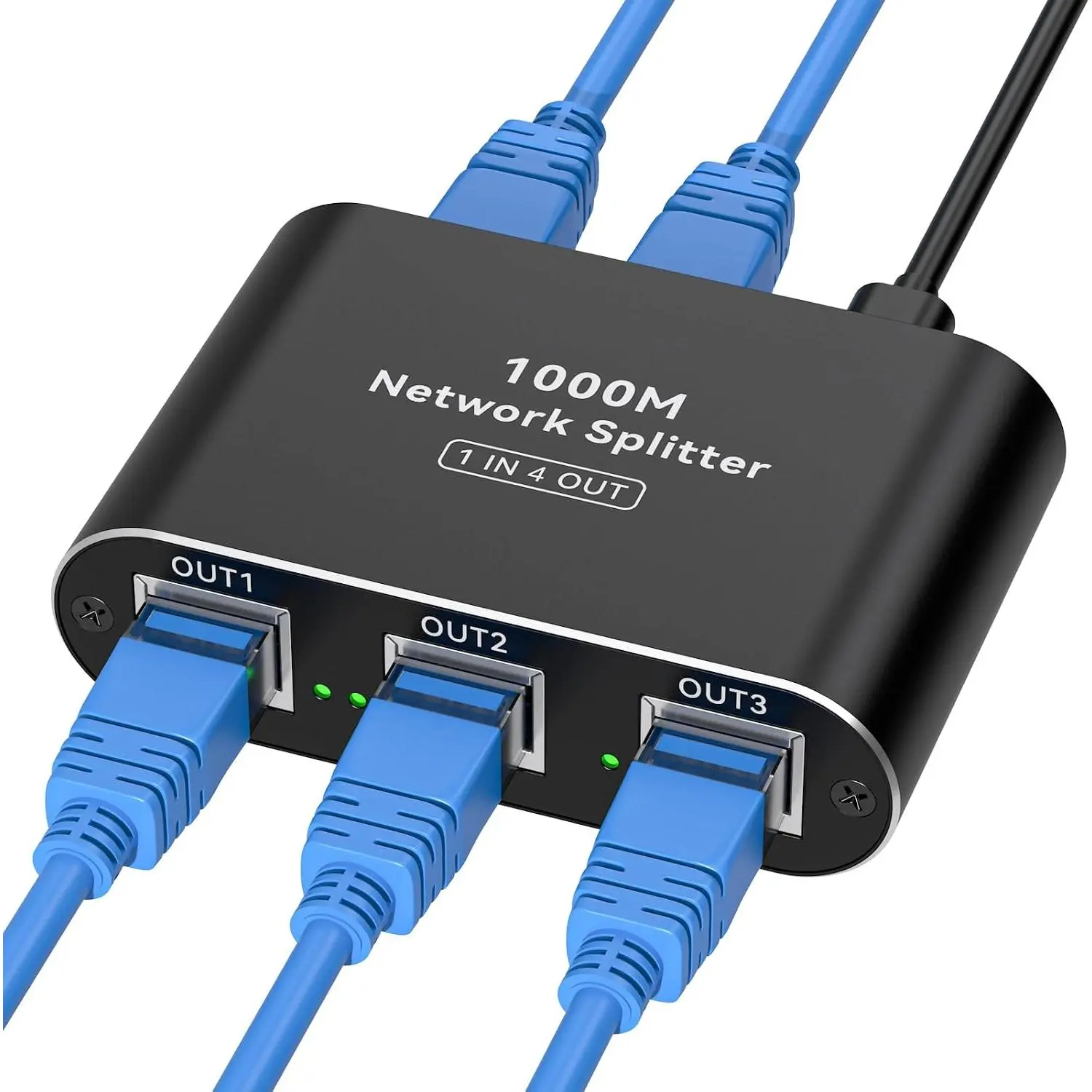 Ethernet Splitter 1 to 3 High Speed LAN Splitter 1000Mbps Gigabit RJ45 Ethernet  with USB C Power  for Cat5/5e/6/7/8