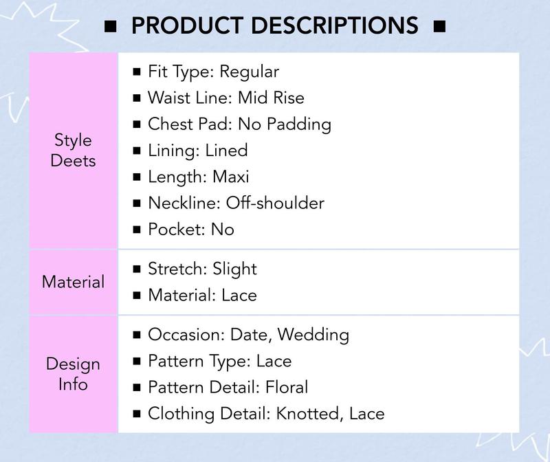 Cider Lace Off-Shoulder Knotted Flared Maxi Dress