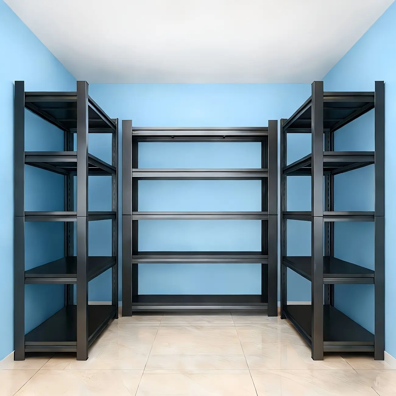 5-Tier Heavy-Duty Adjustable Kitchen Storage Shelf with Modular Shelving System & -Standing Suitable for Kitchen Organizers, Garage Tools, Microwave Stand, Baker's Rack, Utility Shelves - Assembly, Space-Saving Unit
