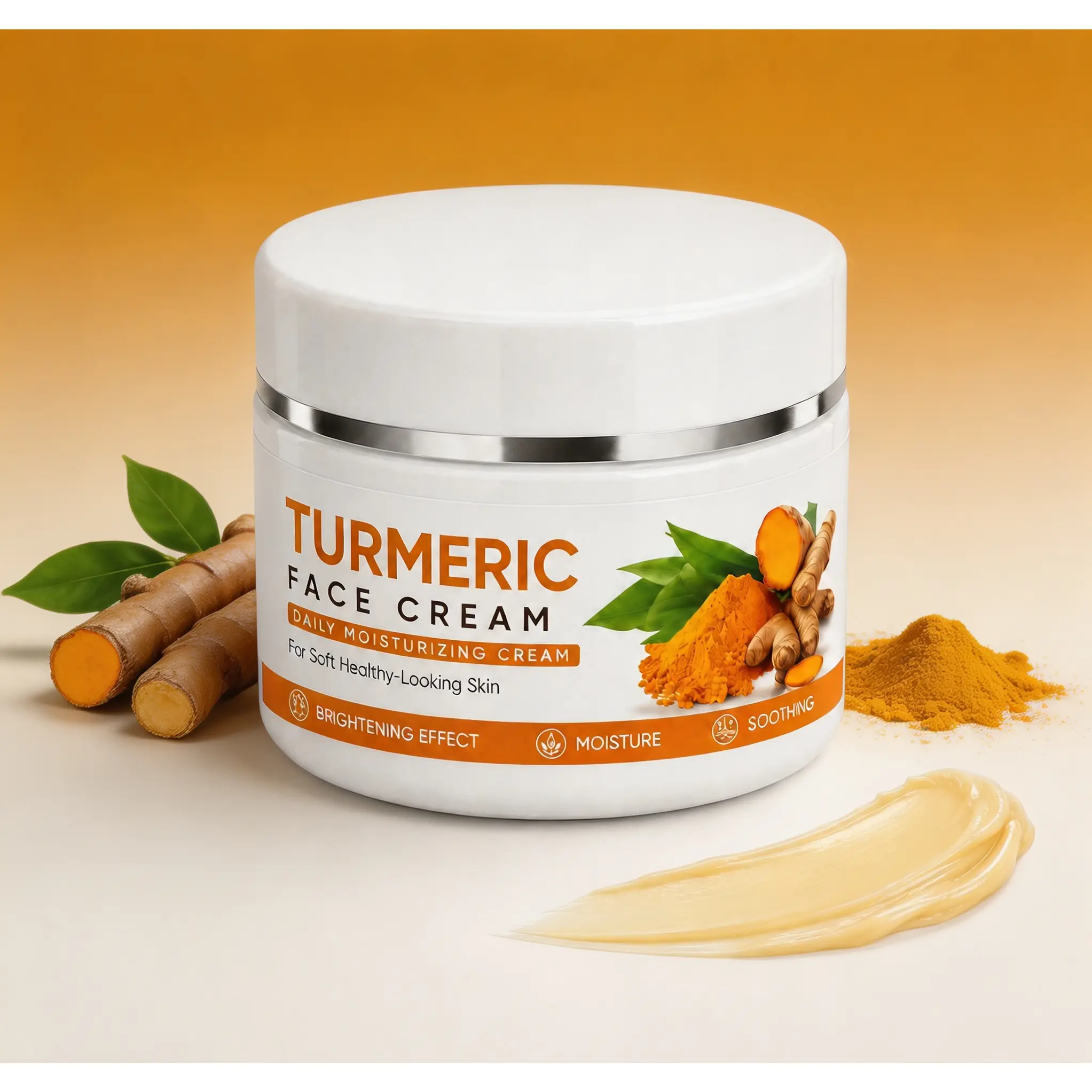 Turmeric Glow Up Cream - Natural Brightening Face Moisturizer for Dark Spots, Dullness, Acne Scars, Radiance Boosting
