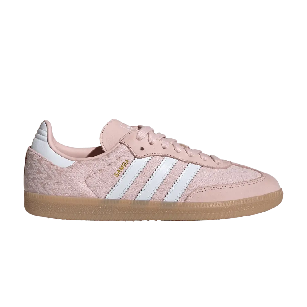 adidas Womens Samba OG 'Sandy Pink White Gold' (women's sizes) Sandy Pink/Footwear White/Gold Metallic training shoes IH3977