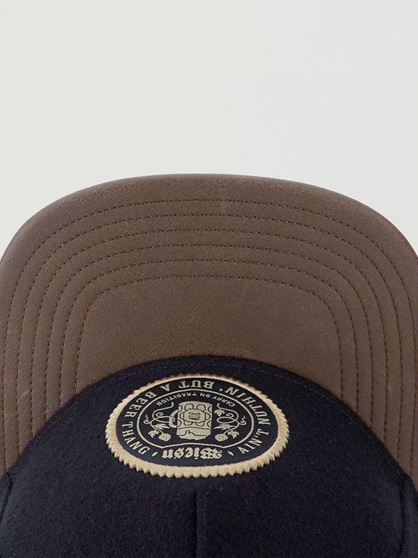 Hat with woolen woven label, adult sun hat, baseball cap, travel hat