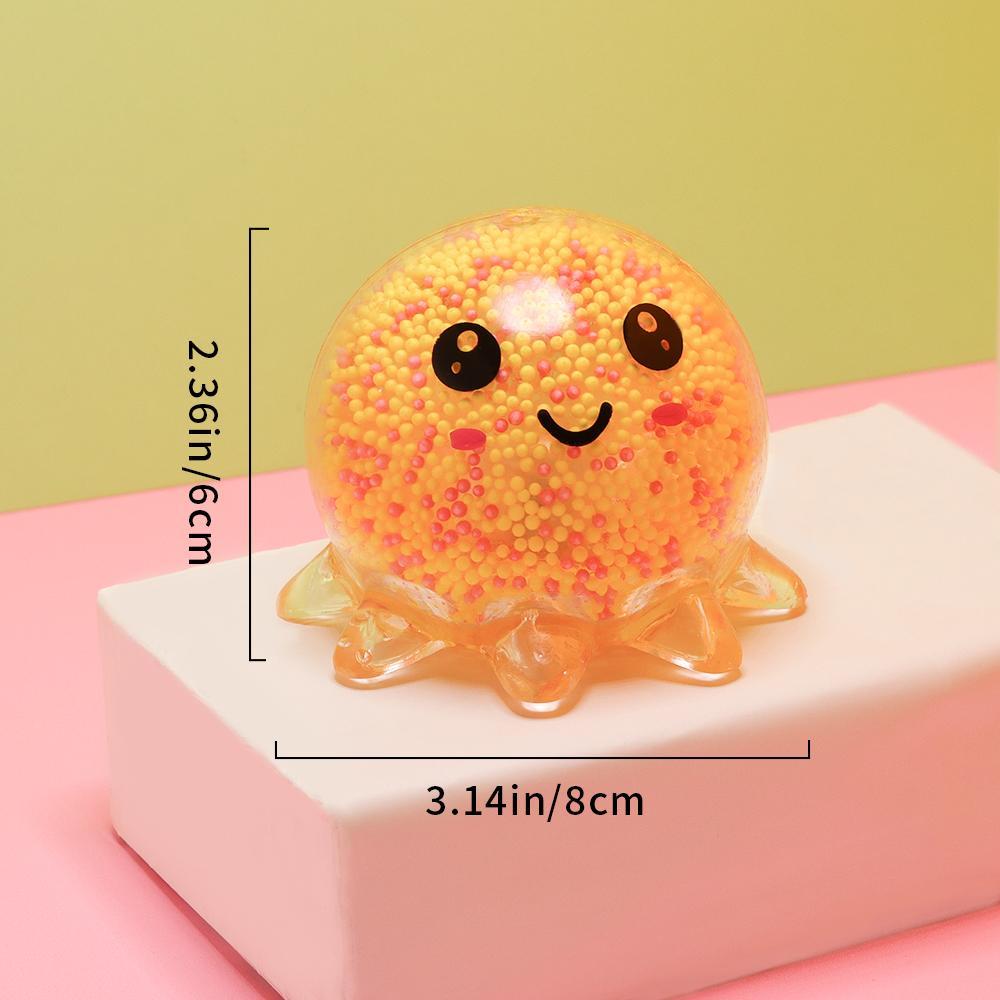Random Color Octopus Shaped Squeeze Ball, Cute Luminous Squeeze Toy, Stress Relief Toy For Adults, Kawaii Squishies