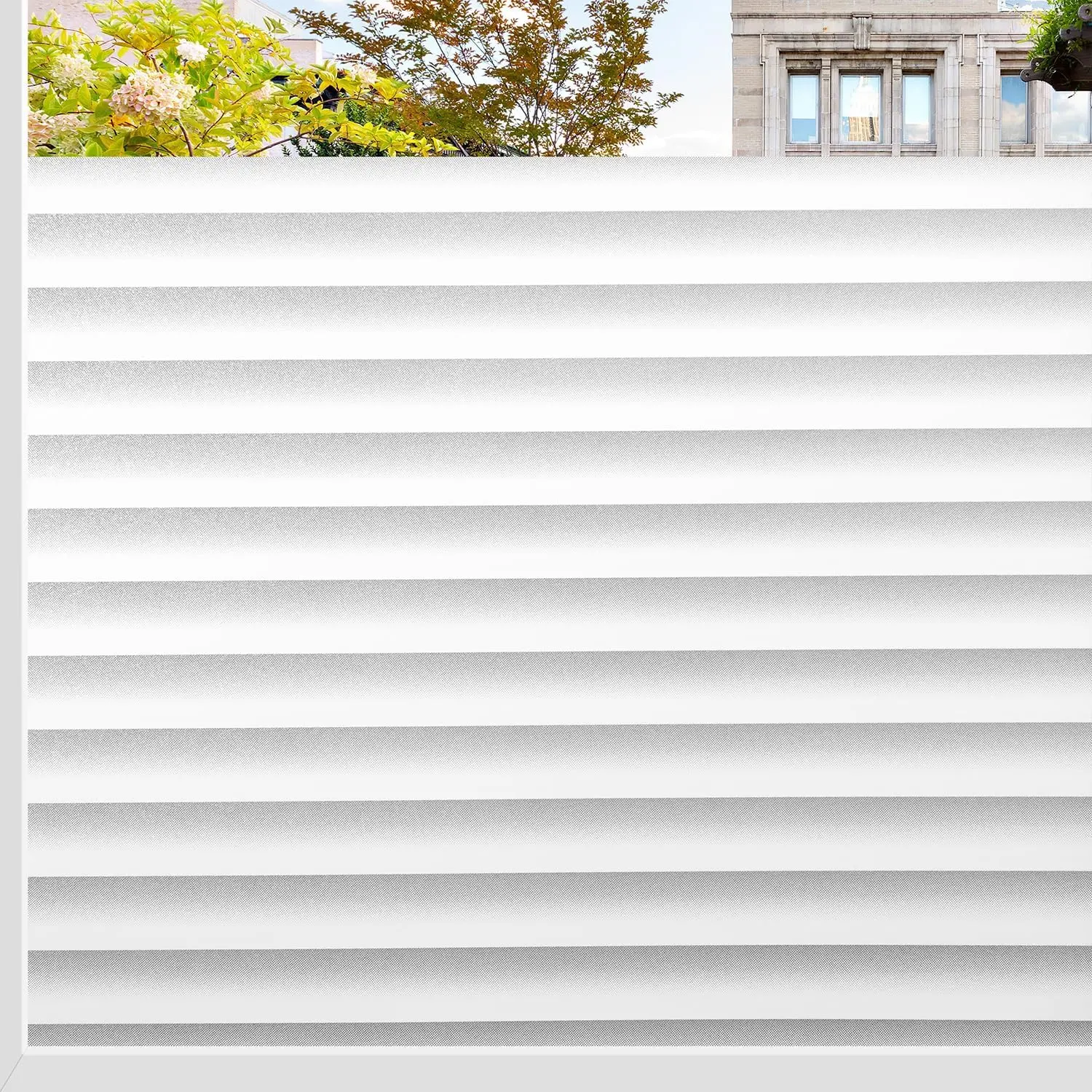 Window  Film Blinds Type UV Protection Non-Adhesive Static Film Removable Window Film for  Office, 17.5 x 78.7 inches