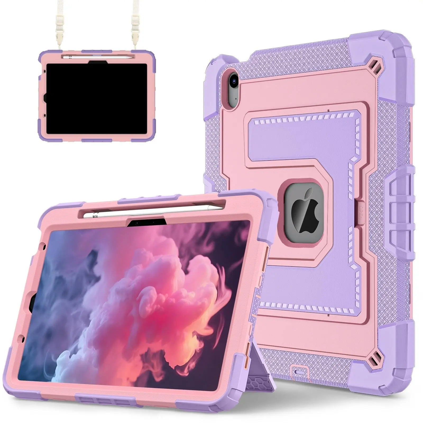 iPad Tablet Case for A16 11th Gen 11-Inch, Protective Child-Friendly iPad Air M3/m2, Shockproof Cover with Strap/pen Holder, Fits iPad Mini A17pro 8.3-Inch