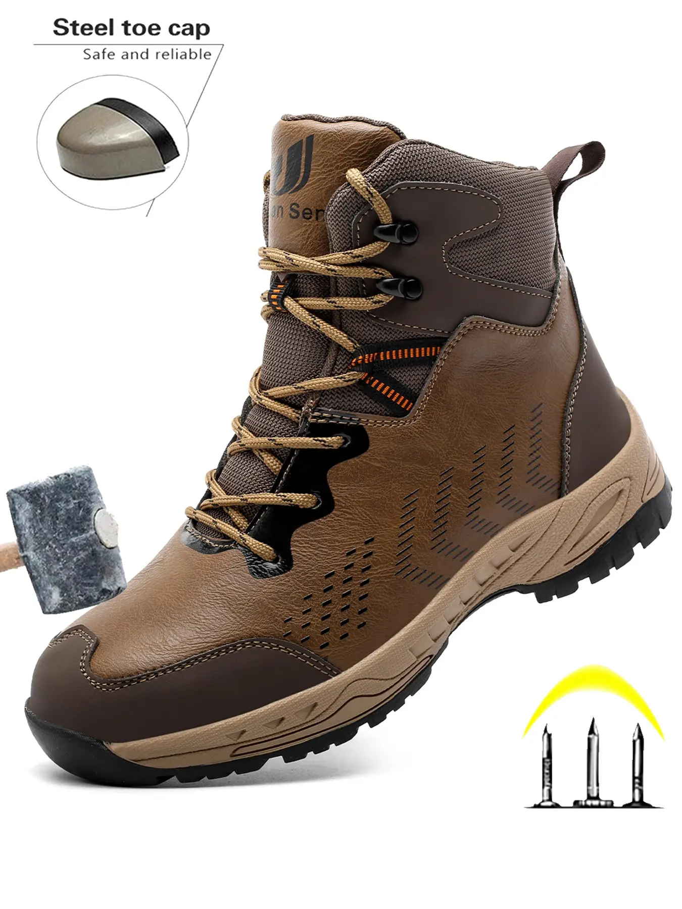Steel Toe Work Shoes, Safety Shoes, Safety Footwear, Safety Boots, Industrial Construction Boots, Anti-Compression & Puncture Resistant, Ideal for Warehouse, Construction Site, Factory, Comfortable Design