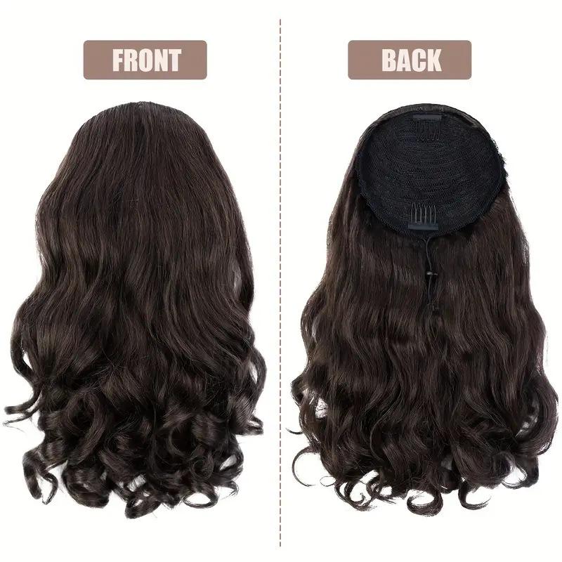 DB-Fluffy Short Curly Yaki Ponytail Drawstring Hairpiece Easy Wear Pony Tail Wig-DB