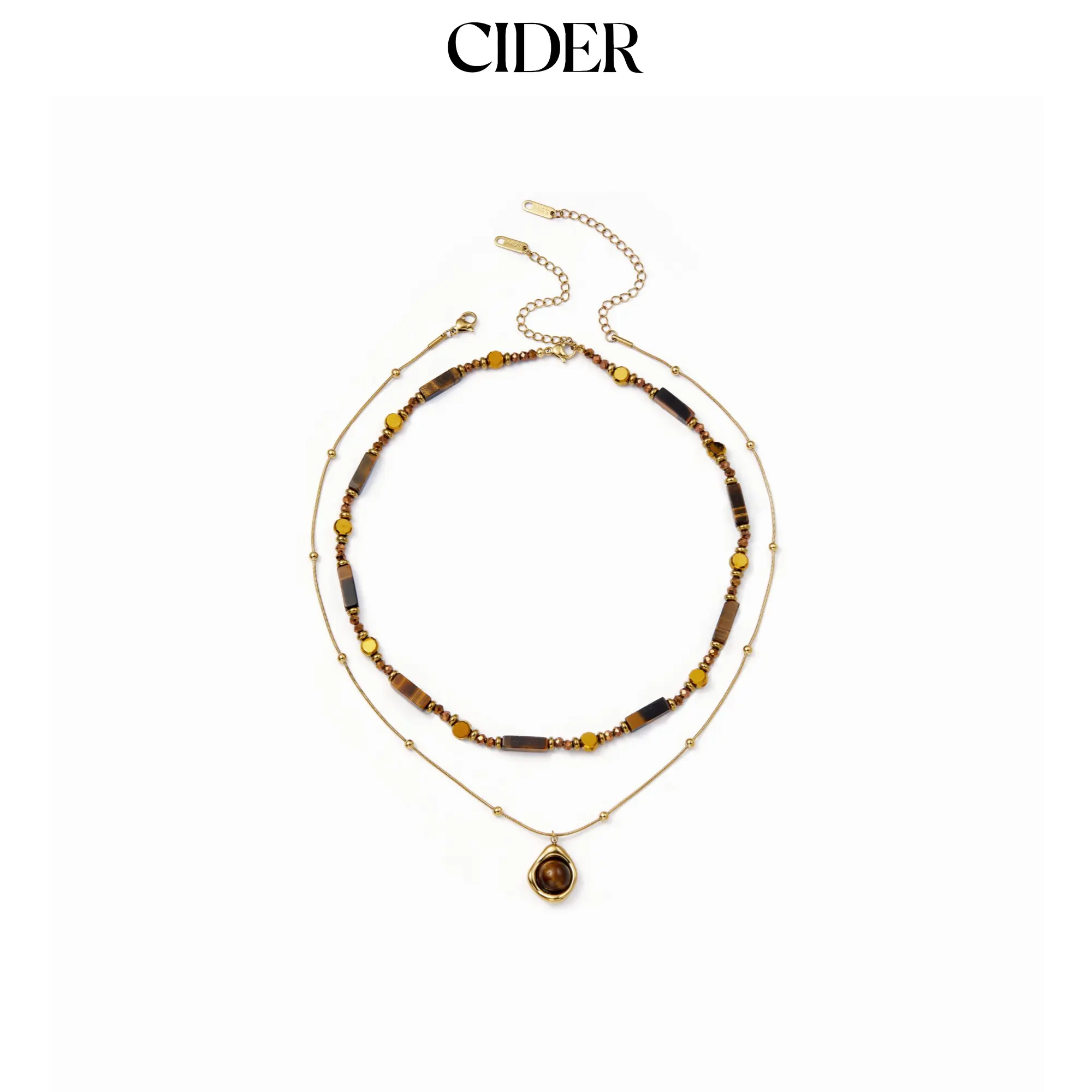 Cider GEMSTONE & BEADED LAYERED NECKLACE