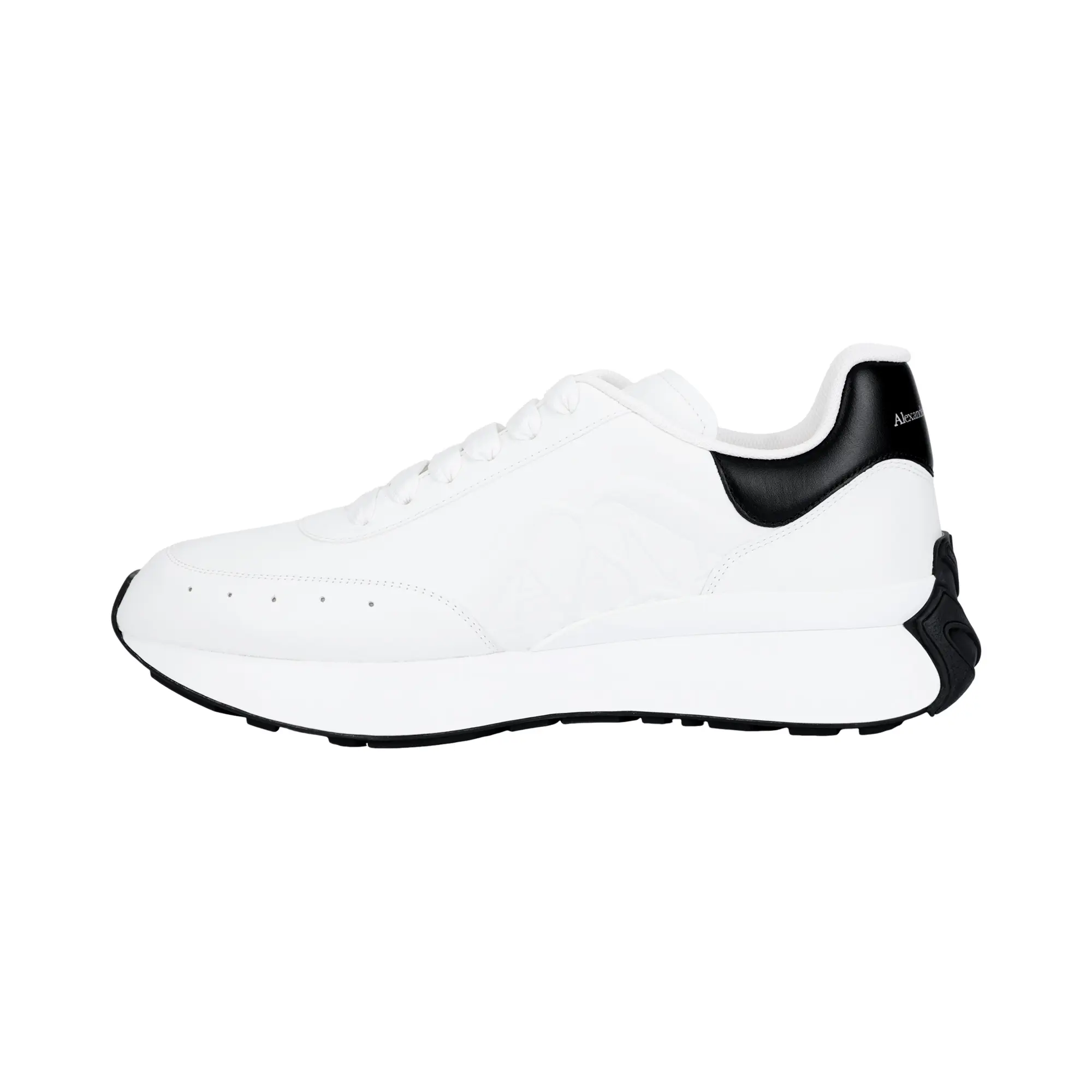 Men's Alexander McQueen Sprint Runner Leather Low-Top Casual Trainers - White Footwear for Running, Walking Shoes, Maison Mihara Verifiable with Global Authentication Credentials