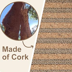 Natural Cork-Cat Scratch mat-Cat Scratch Pad Rug-cat Couch Protector-Scratch Furniture Protector for Post/Sofa/Floor-Wall Scratchers for Indoor-Carpets Scratching-Stretching- Kitty Gifts-Brown