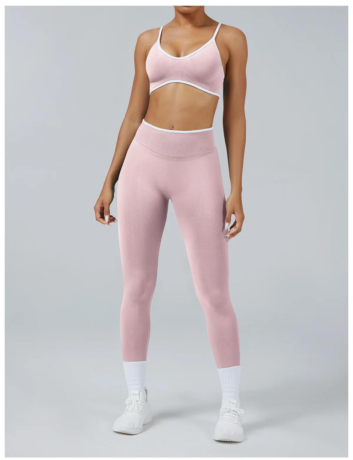 2PCS Yoga Suit Seamless Sports Set Gym Outfits Women Tracksuit Running Workout Clothes Sports Bra Athletic Wear Yoga Clothing