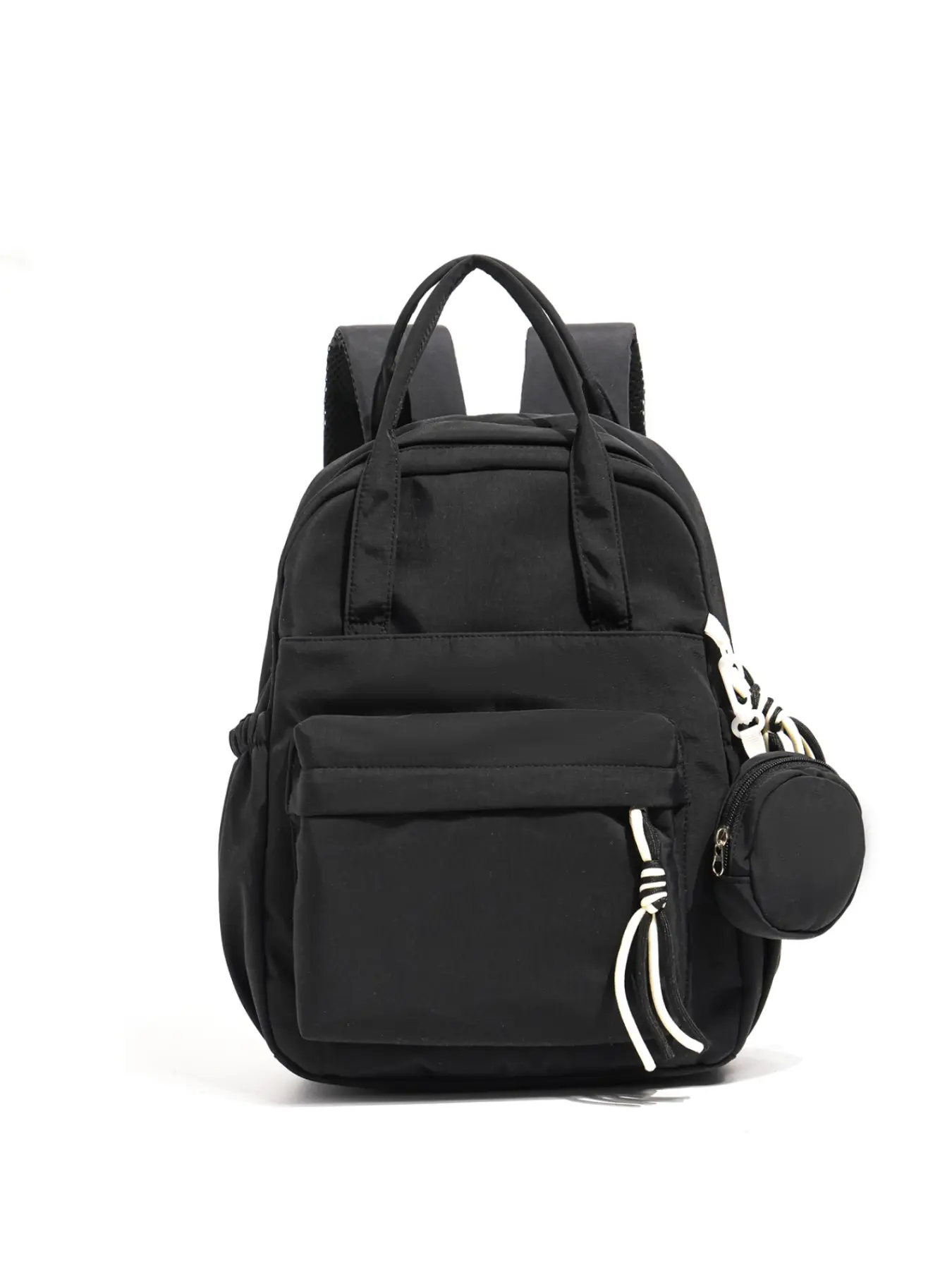 Lightweight Nylon Backpack, Girls' Versatile Coin Pouch, Casual Commuter School Bag, Ideal for High School, College, Young Women, Multi Functional Backpack
