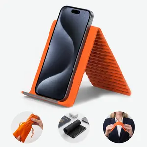 Flexible Silicone Aluminum Phone Stand, Adjustable Non-Slip Desktop Holder, Portable Ergonomic Support for Phones Tablets Laptops, Home Office Travel Use