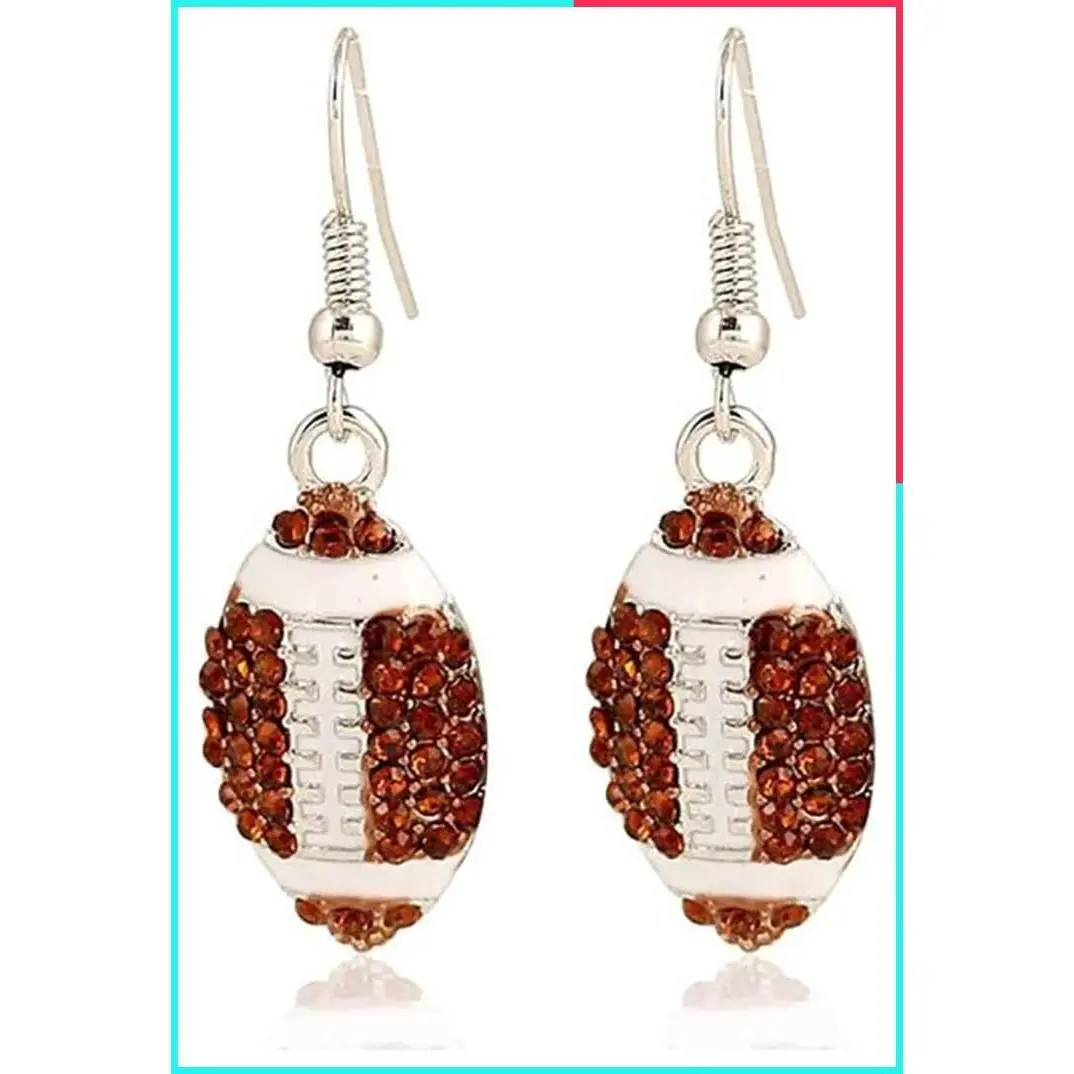 Classic Sports Earrings with Cubic Zirconia - Baseball, Basketball, Volleyball, Football, Soccer Studs - Unisex Gift for Women & Men