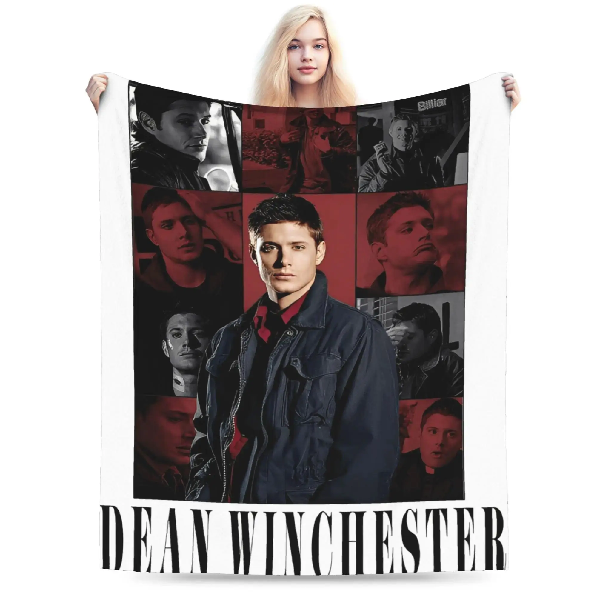 Supernatural Dean Winchester Themed Polyester Casual Throw Blanket - Warm, Soft, Unisex, Multi-Size Sleeping Gear for Bedroom Sofa, Camping Gift, Single Layer