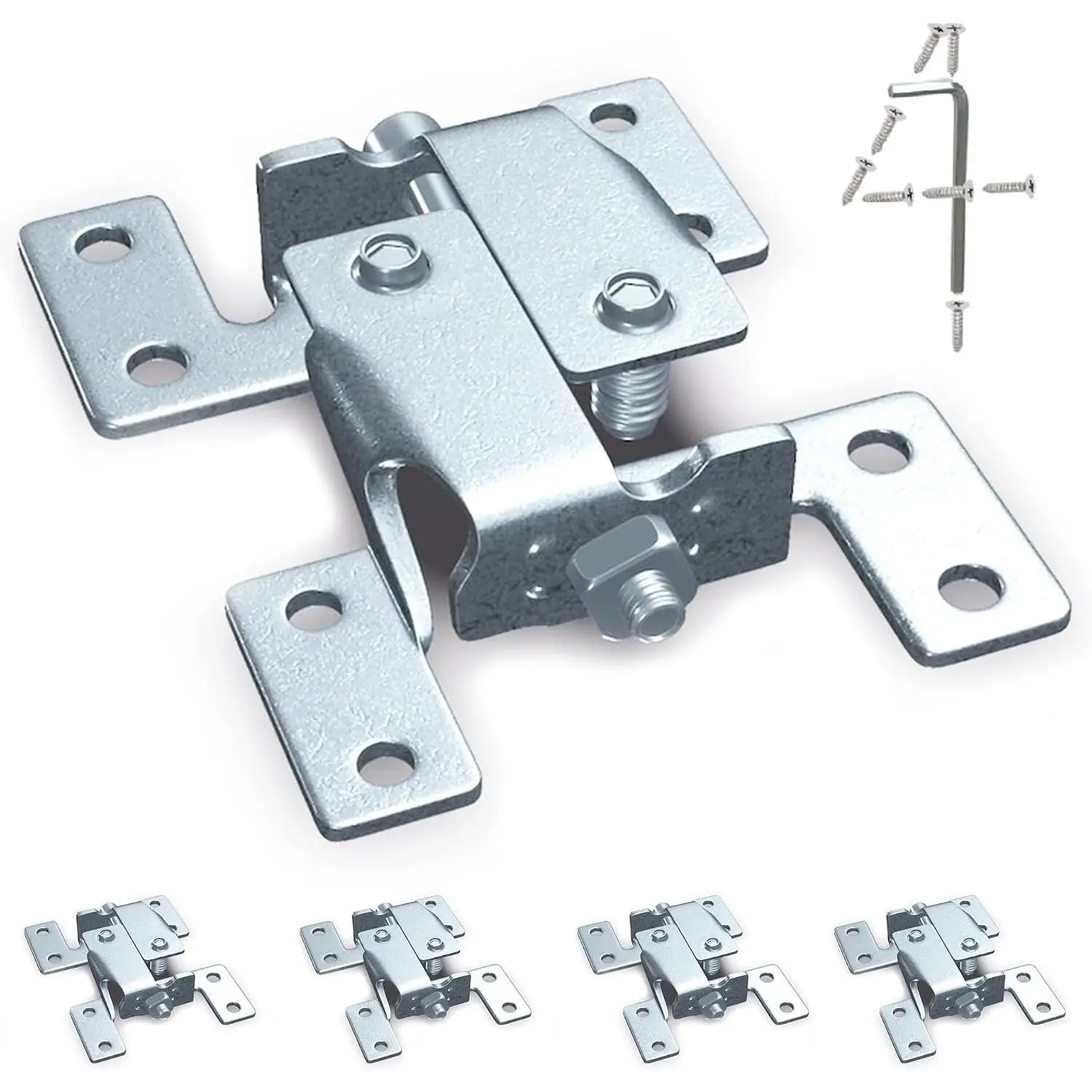 4-Pack Double Action Countertop Joint Fasteners, Adjustable Flip Bolt Connector Hardware for Countertop Tabletop, Miter Draw Bolt Seam Connector Kit for Woodwork Surface