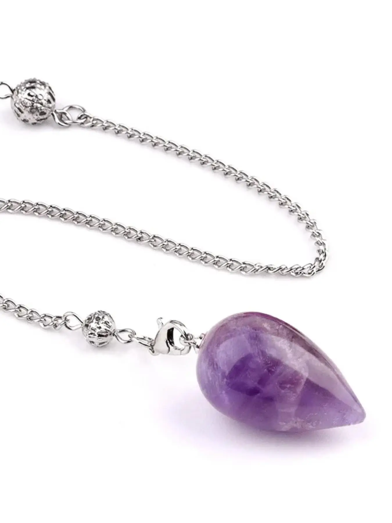 Natural Crystal Pendulum Pendant, Obsidian and Quartz for Divination and Finding Lost Items, Healing Accessory, Vintage Mystical Gift, Necklace Pendant