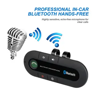 Bluetooth Speaker Handsfree Car Kit Sun Visor Clip Wireless Audio Receiver Speakerphone Wireless Stereo MP3 Music Player Portable AI Smart Badge Companion