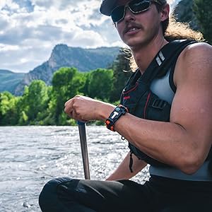 Paracord Bracelet (2 Pack)-Adjustable-Fire Starter-Loud Whistle-Perfect for Hiking, Camping, Fishing and Hunting-Black & Black+Orange