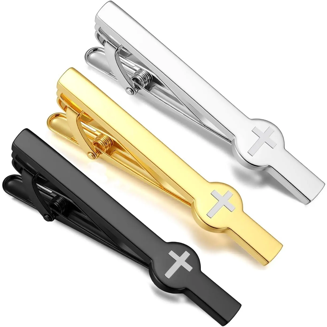 Men's 3-Pcs Tie Clip Set, Personalized Gifts for Wedding Event, Business Occasions