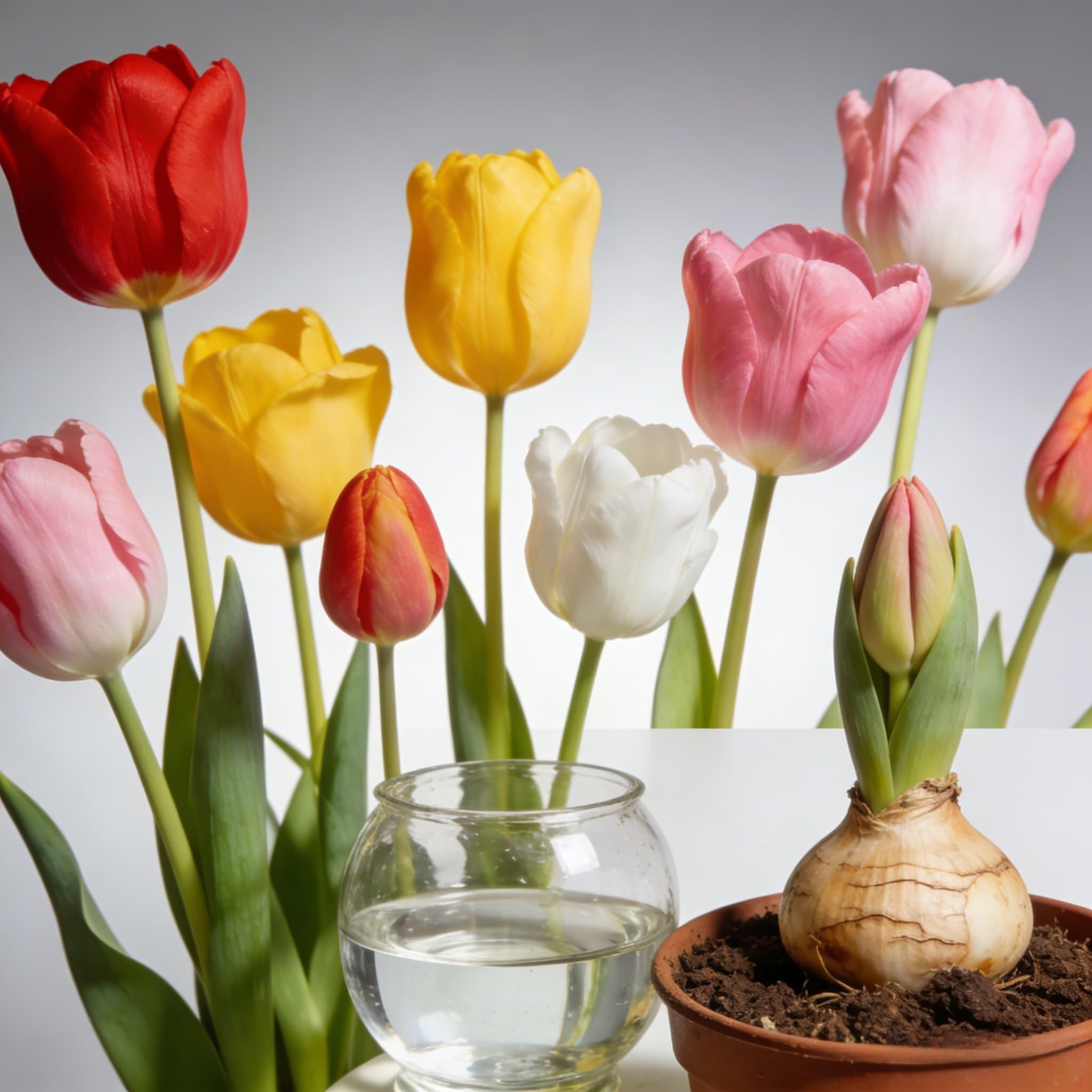Random color tulip bulbs, suitable for hydroponics or soil cultivation, easy to care for, even beginners can easily grow.