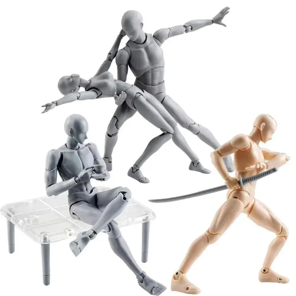 2026 Popular 13-15cm Movable Male-Female Body Kun/Body Chan Action Figure, Shf Jointed Draw Mannequin for Artists to Change into Desired Pose, Toy Model for Decoration & Gifts