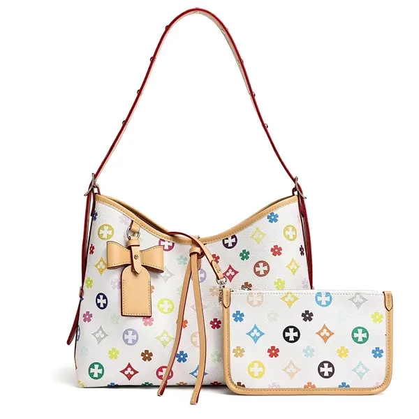 IVKMIVK Printed Hobo Shoulder Bag Set With Matching Pouch, Adjustable Strap Women Underarm Purse, Shoulder & Crossbody Style, 2 Color Options