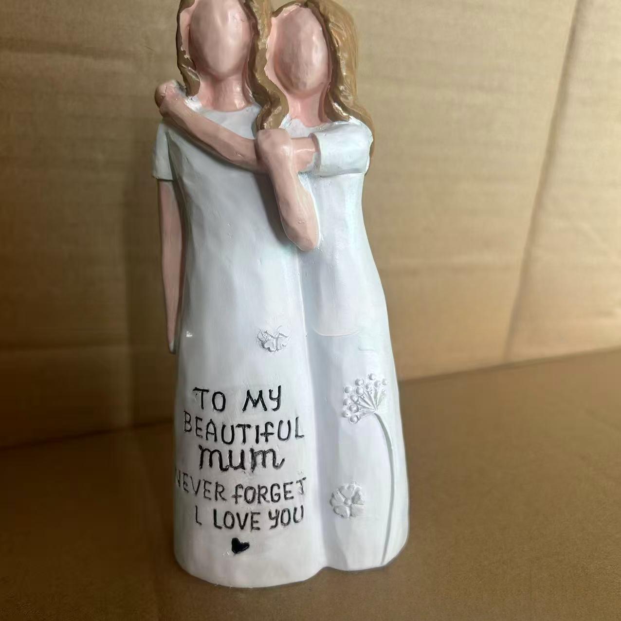 Handmade Mother & Child Resin Sculpture, Vintage Angel Figurine, Mother's Day Gift, Home Decor Ornament Handmade Mother & Child Resin Sculpture, Vintage Angel Figurine, Mother's Day Gift, Home Decor Ornament