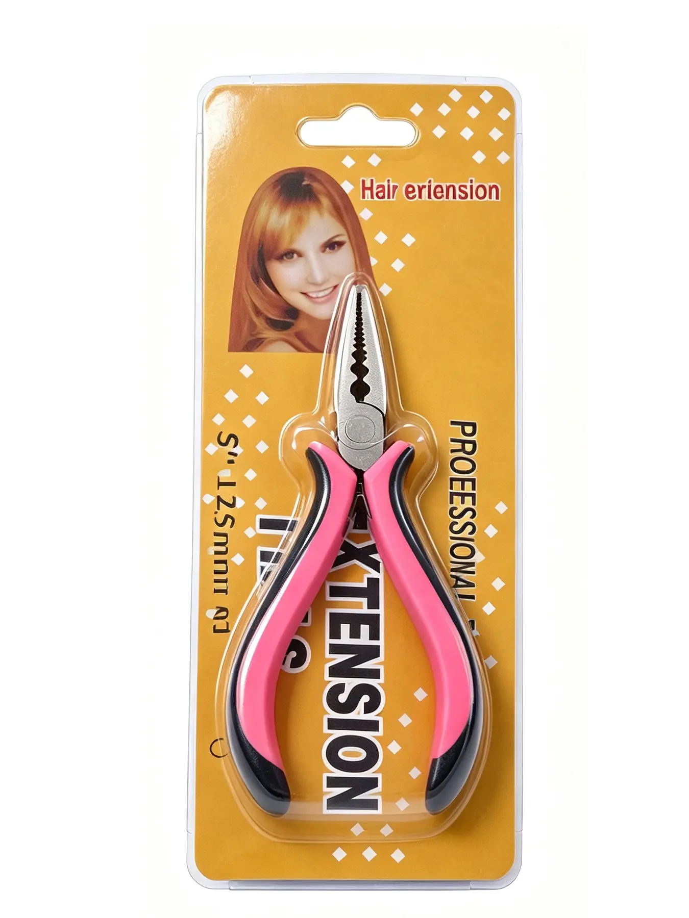 5Inch 125mm Curved 3-Hole Toothed Hair Extension Pliers Pink Black Handle Micro Loop Bead Hair Extensions Removal Installation Hair Tool Hair Salon Tools