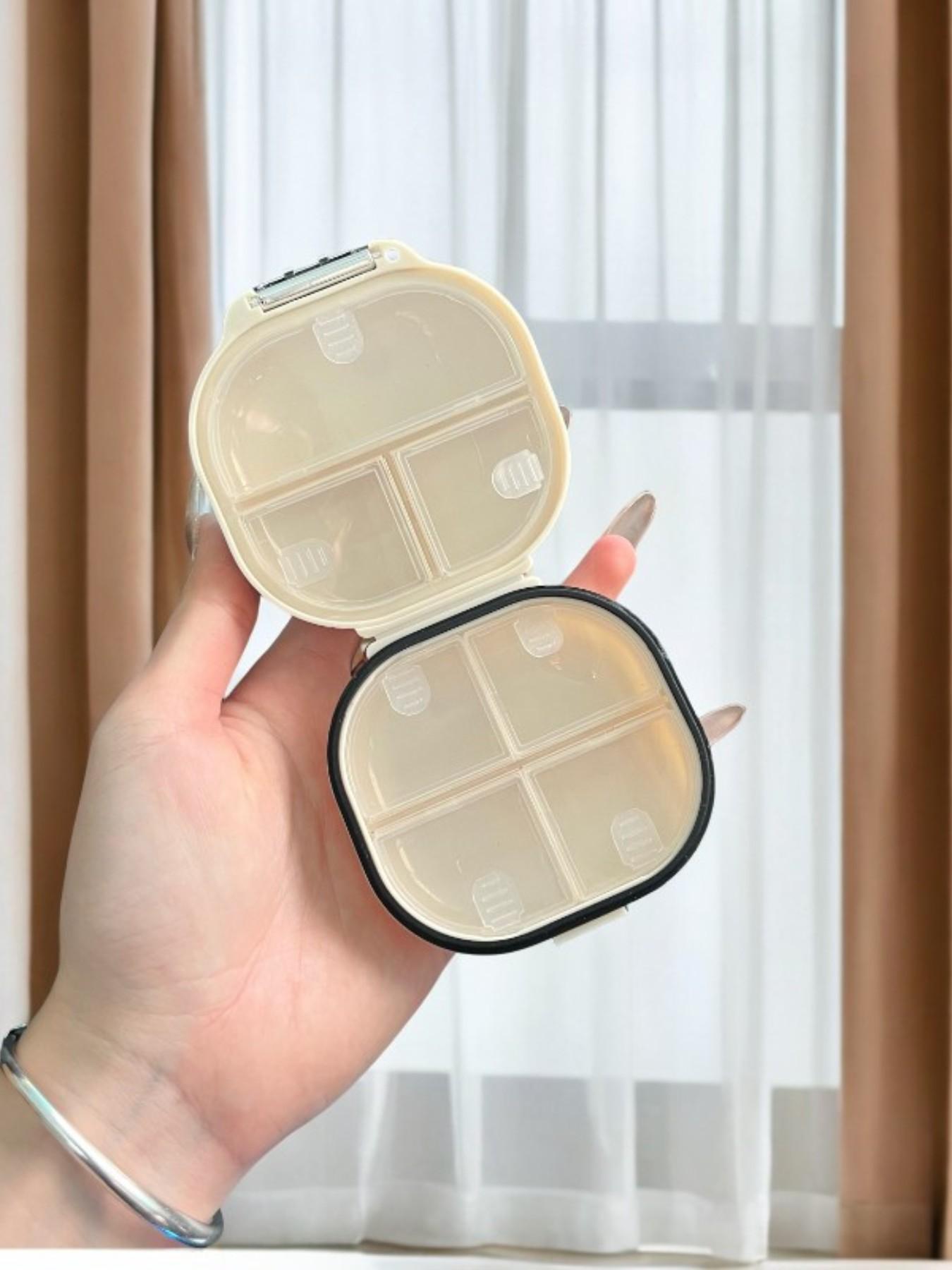 Luxury Diamond-Encrusted Portable Medicine Box, Week Travel Pill Organizer, Waterproof Mini Shell Storage Case, Starry Seven Days Secret Chamber