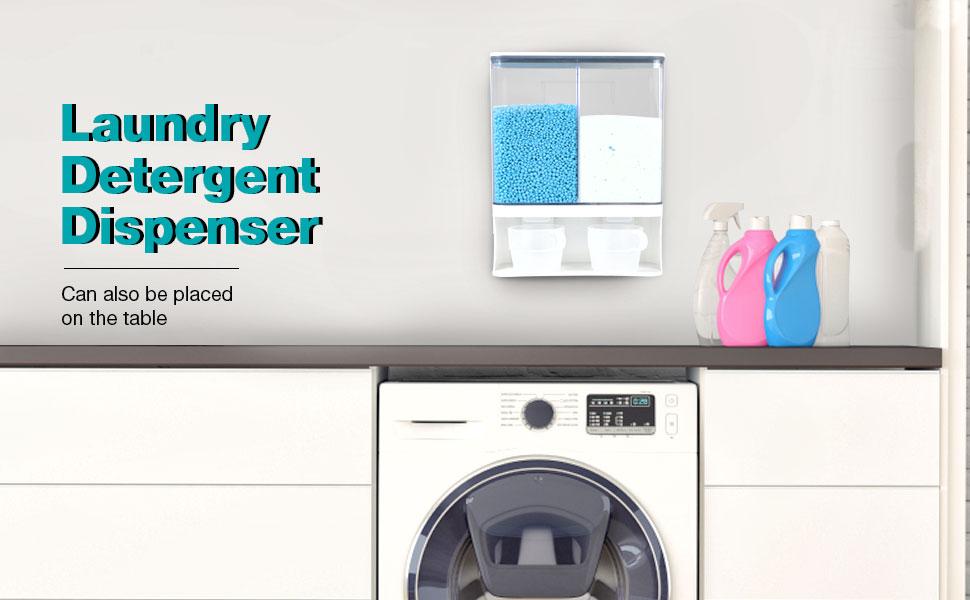 Wall-Mounted Laundry Beads & Detergent Dispenser, 105oz Scent Booster Organizer for Laundry Room Bottles Container Movable