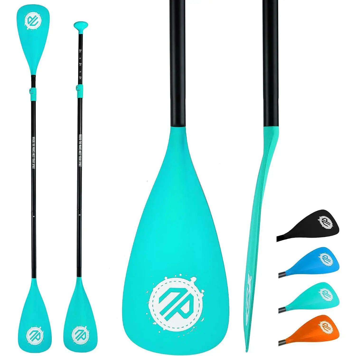 3/4-Piece Kayak Paddle, Adjustable Paddle Board Paddles, SUP Paddle |   Lightweight and Durabl, Detachable Stand Up Paddle Board Accessories Oars with Aluminum Alloy Shaft and Fiberglass Blade