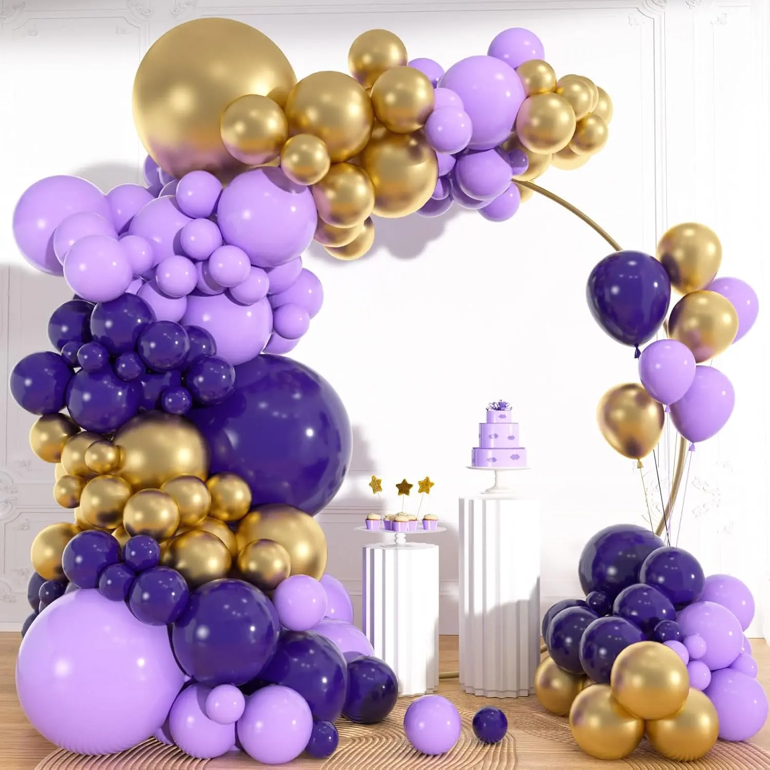113 count  and Black Balloon Garland Arch Kit, 18/12/10/5 Inch Balloon
