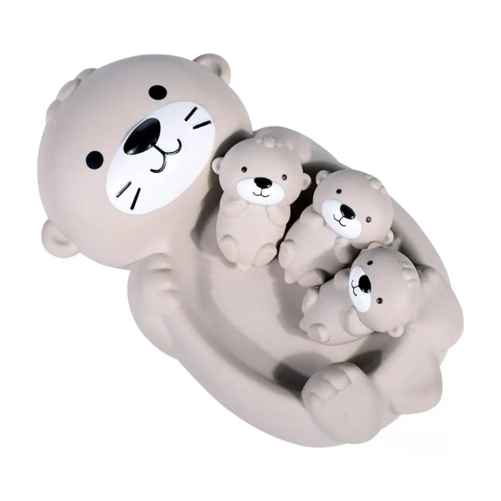 Whimsical Otter Bath Toy Set, 4-Piece Synthetic Floating Companion with Soft Faces, Water Play Accessories for Bath and Pool Parties