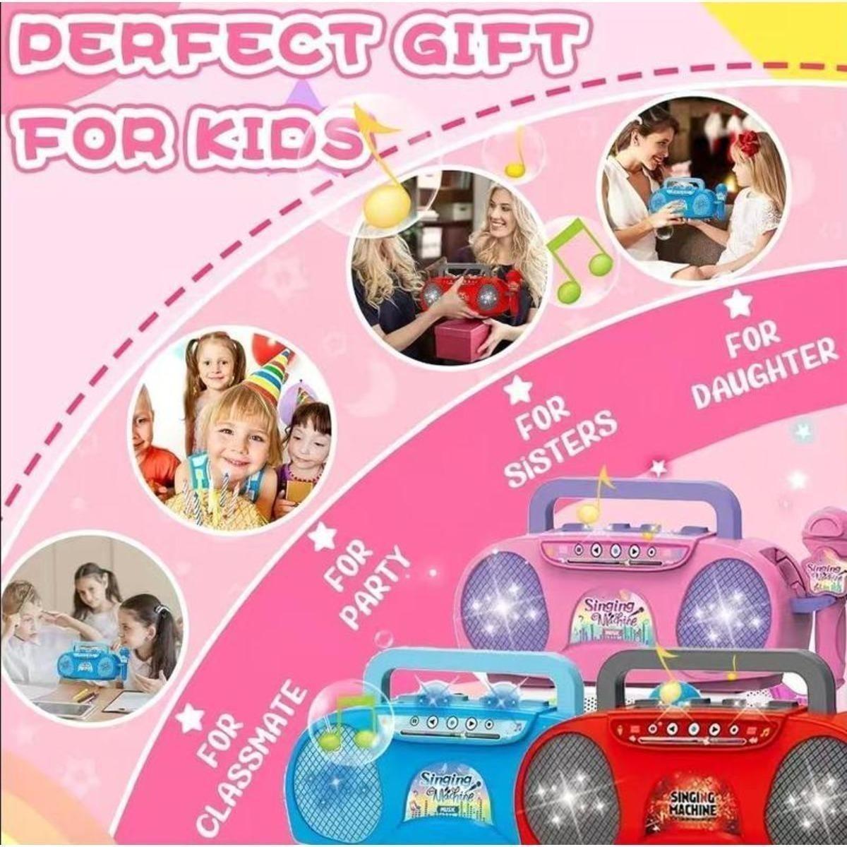 Singing machine toy with microphone, children's singing machine microphone music toy, suitable for boys and girls as birthday and Easter gifts