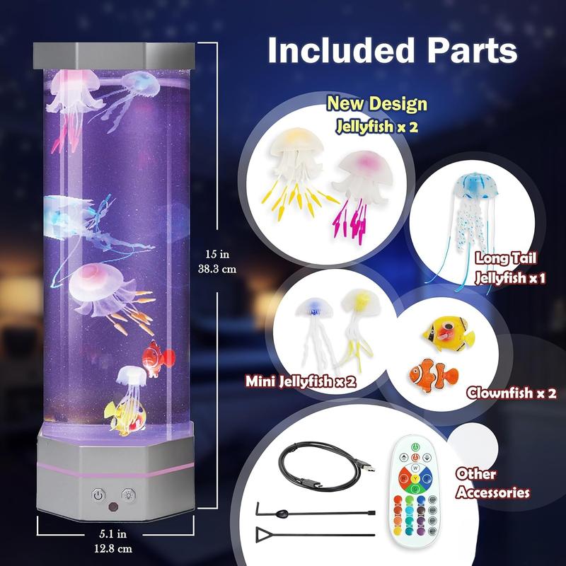 Jellyfish Aquarium Lamp Fish Jelly Fish Tank Aquarium Lava Lamp Night Light Room Decor,7 Jellyfish&Clownfish,Adult Home Office Room Desk Light Jellyfish Aquarium Lamp Fish Jelly Fish Tank Aquarium Lava Lamp Night Light Room Decor,7 Jellyfish&Clownfish,Adult Home Office Room Desk Light