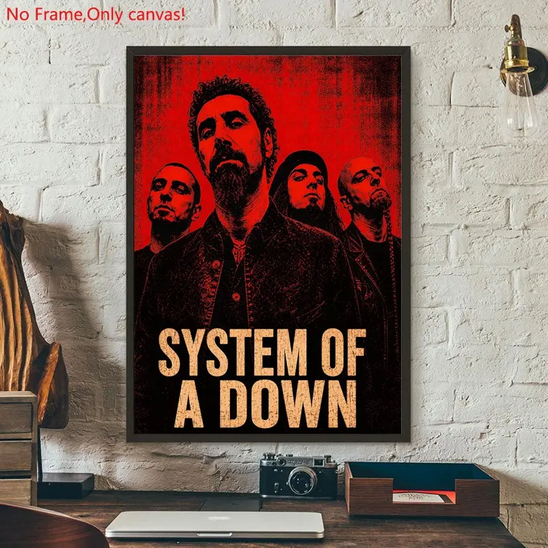 1 piece/set frameless canvas painting print poster, Classic Character Album art，System of a Down Band Poster ，a perfect gift for Music loves, ideal gift for bedroom, living room, dorm hallway, kitchen, mural, wall decoration, room decor