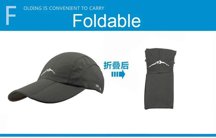 Spring Summer Outdoor Sport Baseball Cap Quick Drying Hat Unisex Waterproof Breathable Cap Foldable Cycling hat Sun Protection