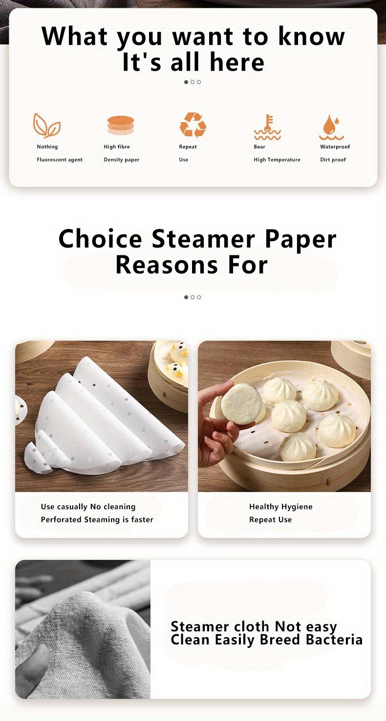 Air Fryer Parchment Paper Liners - 24 cm (9.45 inches) - Disposable, Oil- and Water-Resistant - Suitable for Baking Cookies, Grilling, and Steaming - Packs of 50