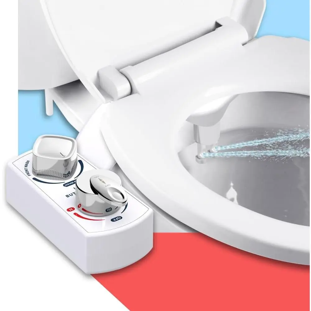 BUDDY  - Bidet Toilet Seat Attachment &  Water Sprayer (Cool & Warm Temperature Control | Easy Setup,  Fit, Non-Electric | -Nozzle Cleang, Adjustable , Female Wash)