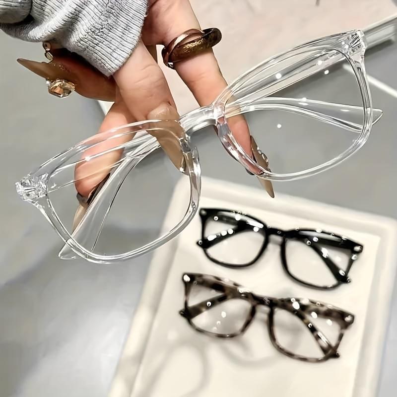 Set of 3 Women'S Minimalist Stylish Glasses - Clear Lenses - for Everyday Use And Outfit Coordination. round