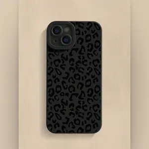 Phone Case - A Stylish Black Leopard Print TPU Phone Case, Compatible with for Iphone 14, 13, 12, 11, XS, XR, X, 8, 7 Mini, Plus, Pro Max, And SE Series. Perfect for Halloween Gifts, Easter Gifts, Birthdays, for Your Girlfriend, Boyfriend