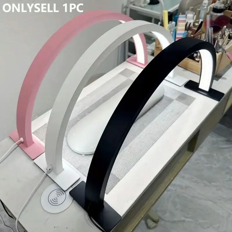 U-Type Half Moon Nail Lamp LED, Three-Color Adjustable Desktop Reading Light, Ideal for Beauty Salons and Manicure Shops, Simple Workbench Lamp