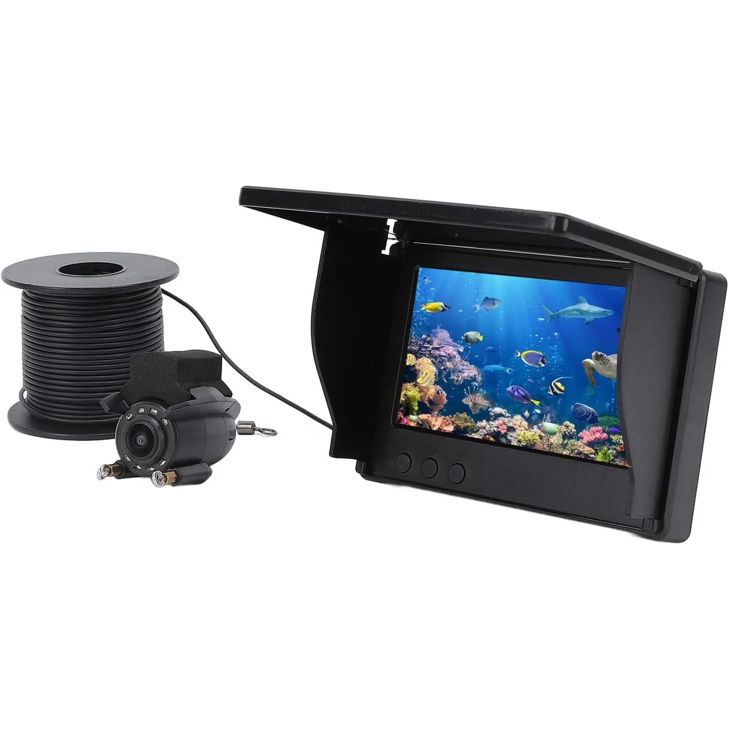 Underwater Fishing Camera, Portable Fish Finder Camera 1080P  LED Cam with 220° Wide View and 4.3 Inch  for Ice Lake Sea Boat Kayak Fishing