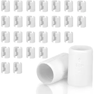 52pcs (26 Pairs) White Wire Shelf Lock Clips, Durable Plastic Replacements Fit 1" Diameter Pipes for Wire Shelving Systems