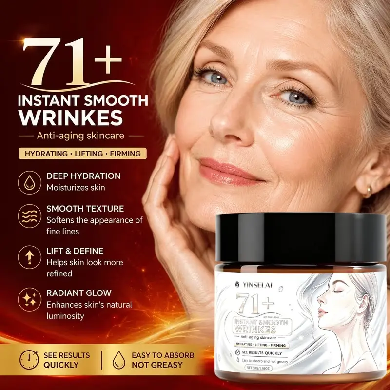 Instant Firming Lift Cream, Rich in Collagen, Amino Acids, Bee Venom, Reduces Wrinkles, Quick Absorption, Deep Hydration, Fragrance-Free, for Ages 50+